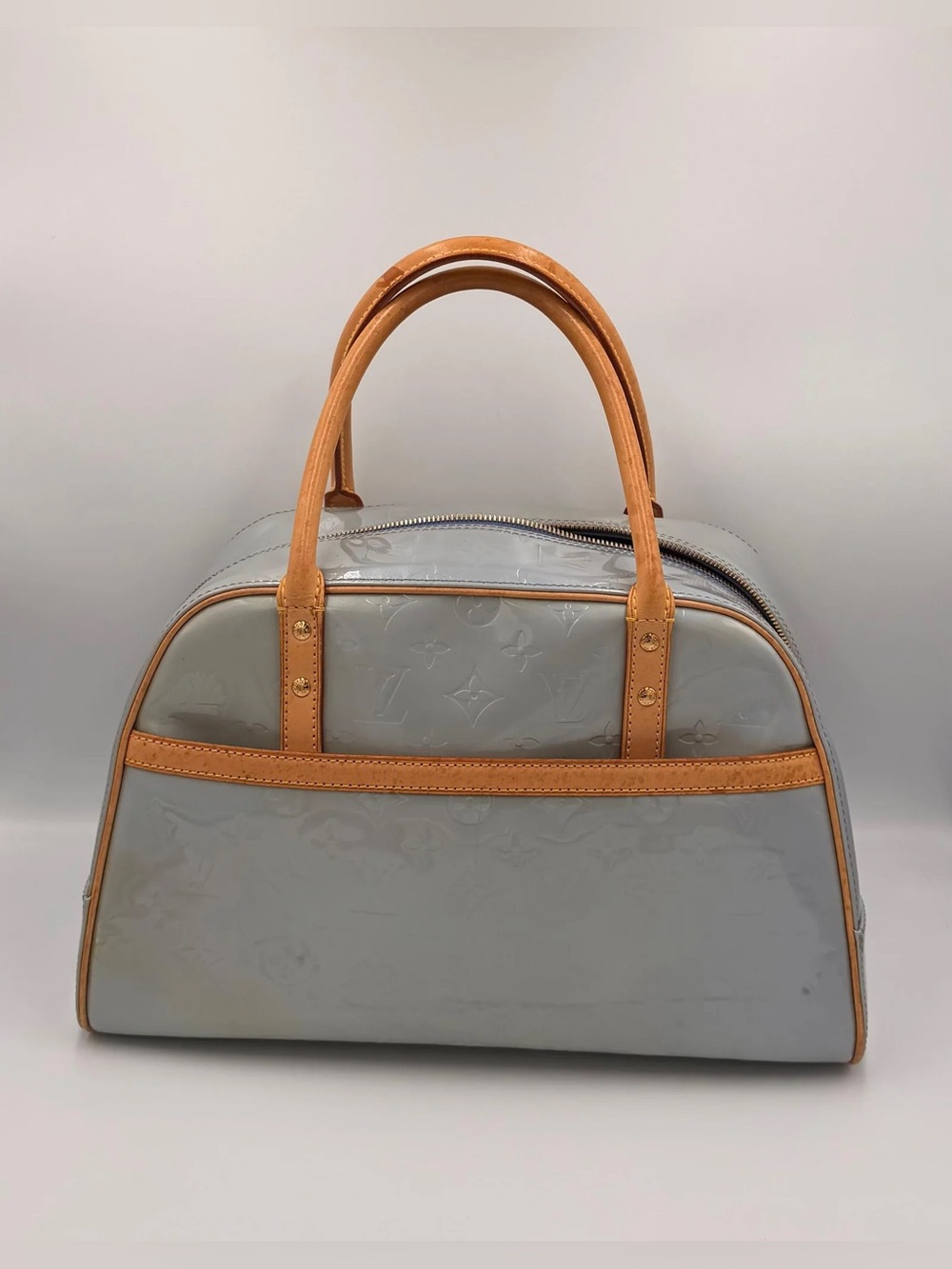 LV Tompkins Square — Vernis Leather Blue